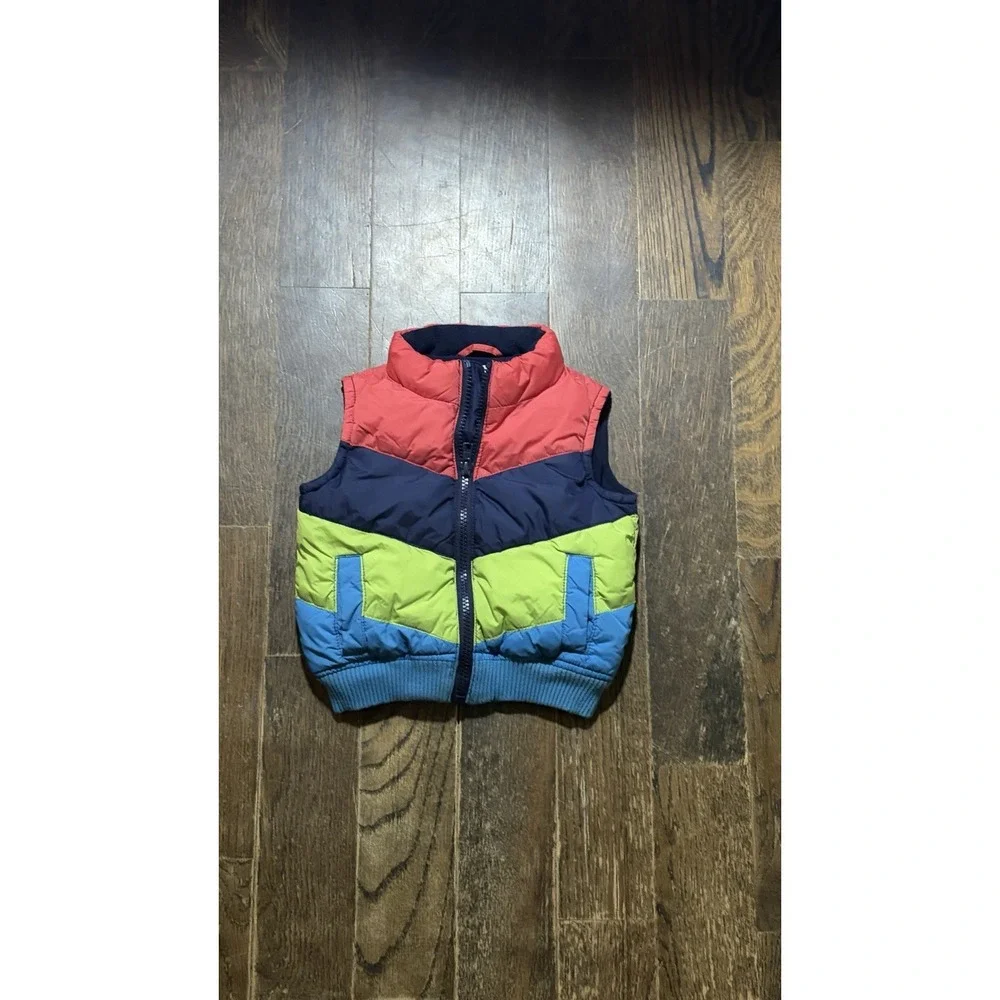 Gymboree Boys Puffer Vest Color Block 6-12 mo